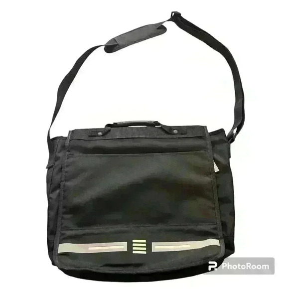 Lands End Messenger Bag Padded Shoulder Laptop Computer Tote Storage Business - Picture 12 of 12